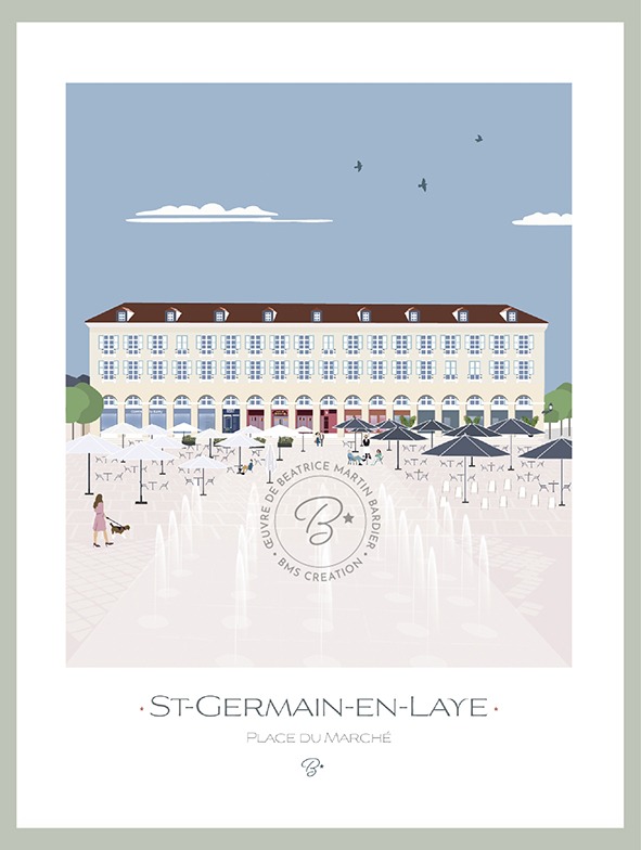 Affiche Place du marché  |  SAINT-GERMAIN-EN-LAYE