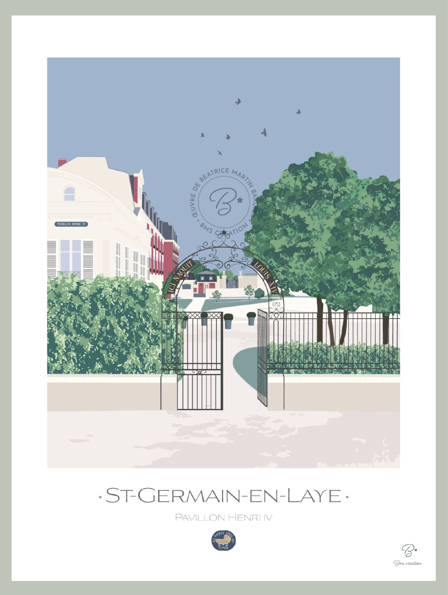 Affiche  Pavillon Henri IV  | Illustration SAINT GERMAIN EN LAYE