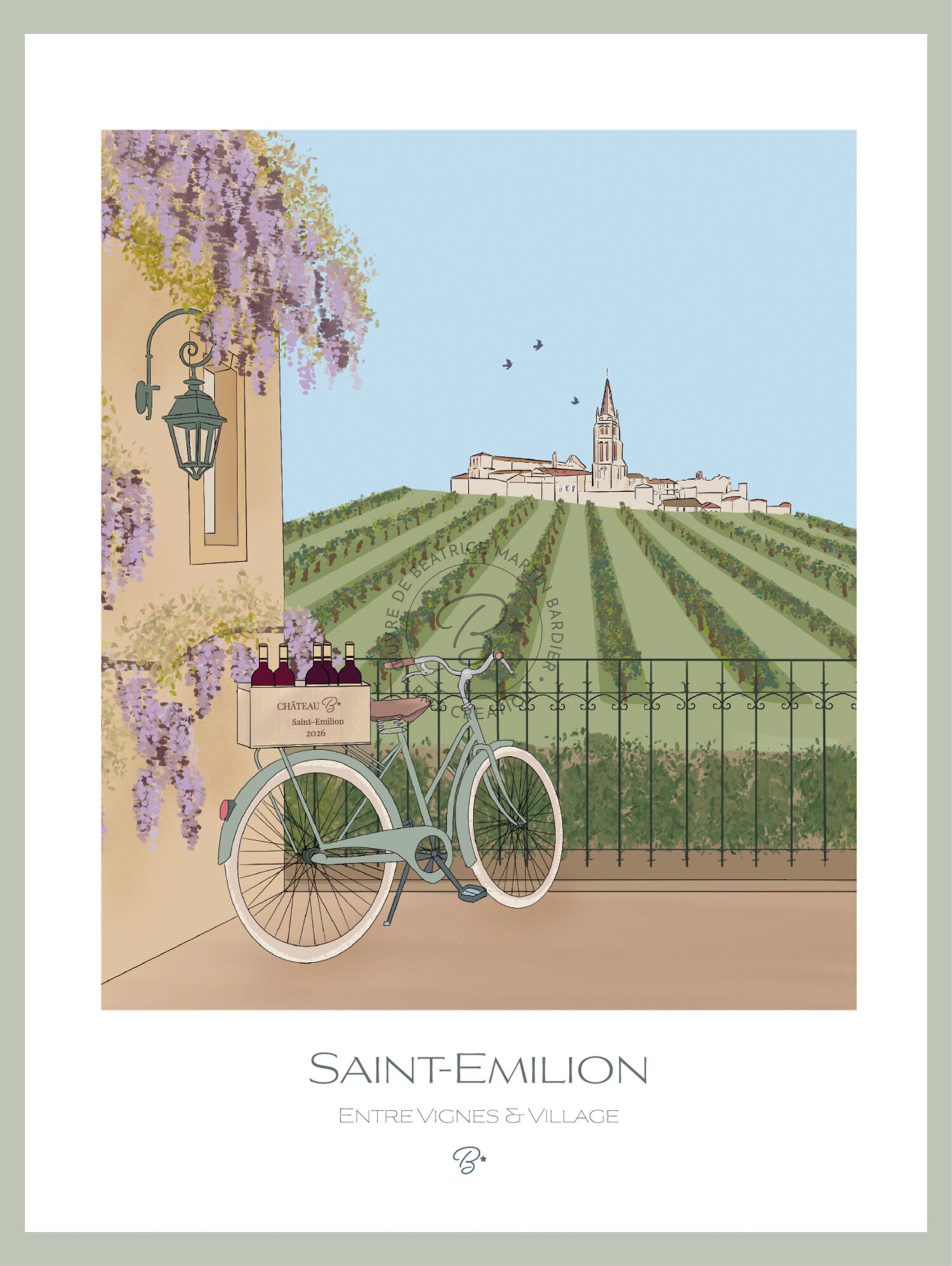 Affiche  entre Vigne & Village  | SAINT EMILION